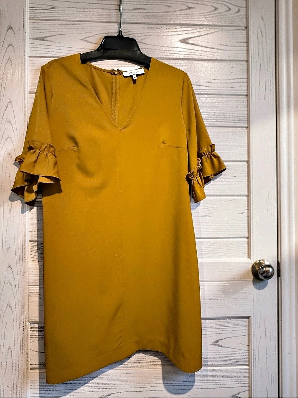 Lark & Ro Ruffle Sleeve Mini Dress in Yellow Size 12 Like New